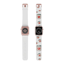 Load image into Gallery viewer, Coffee Mug Love Design Handmade Faux Leather Apple Watch Band 38mm - 40mm iwatch series 7 6 5 4 3 2 1 SE
